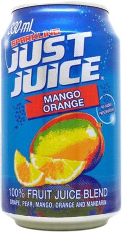 JUST JUICE-Mango/orange soda-330mL-100% FRUIT JUICE BLE-South Africa