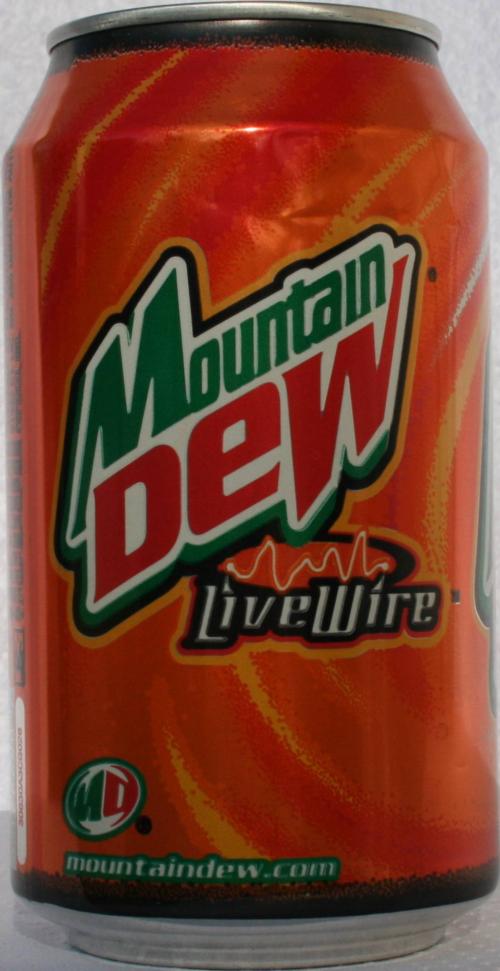 MOUNTAIN DEW-Orange soda-355mL-LIVE WIRE ORANGE IGN-United States