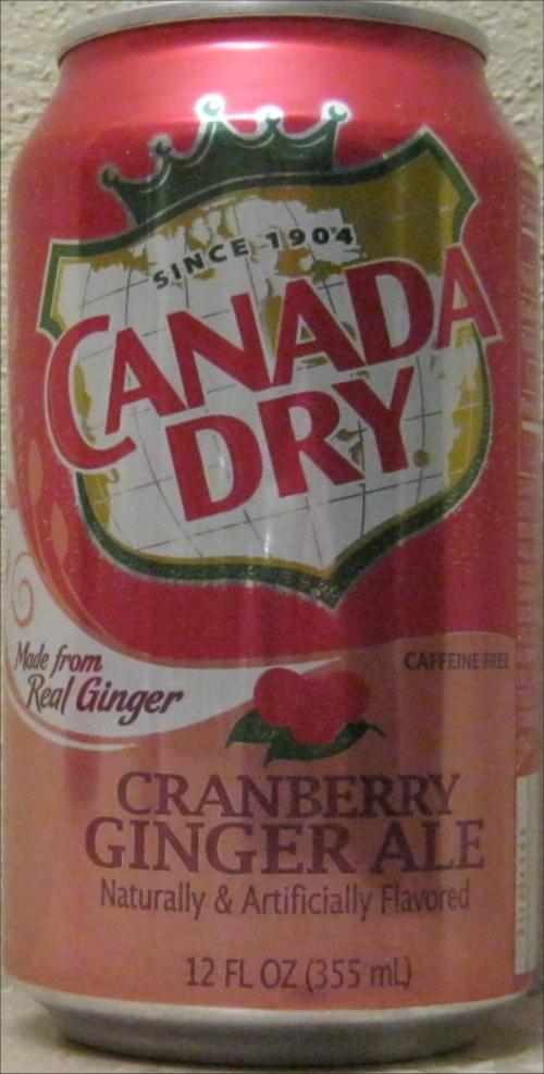 CANADA DRY-Ginger ale -cranberry-355mL-United States