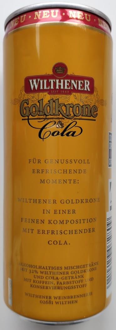 WILTHENER-Brandy/cola mix-250mL-WILTHENER GOLDKRONE -Germany