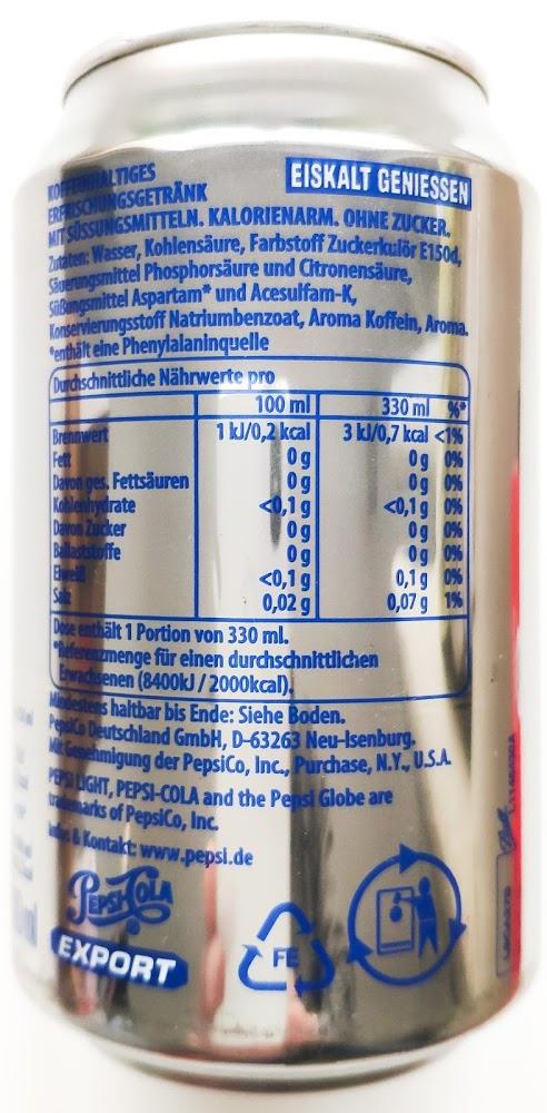 Selvforkælelse fad Invitere PEPSI-Cola (diet)-330mL-PEPSI LIGHT KOFFEIN-Germany